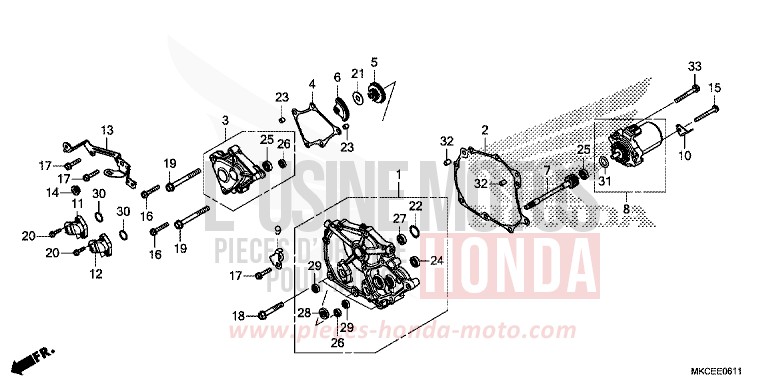 COUVERCLE DE CHANGEMENT (DCT) de Gold Wing DARKNESS BLACK METALLIC (NH463) de 2019